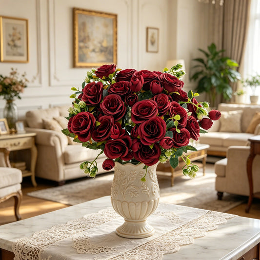 Silk Peony Artificial Flowers Bouquet for Wedding & Home Decor
