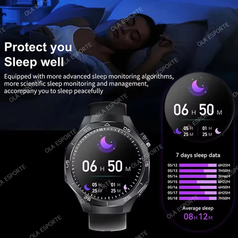 2026 New For Android ios Smart Watch Men HD AMOLED Screen GPS Motion trajectory Heart Rate Bluetooth Calls SmartWatch Waterproof Peaceful Pleasures Health and Wellness