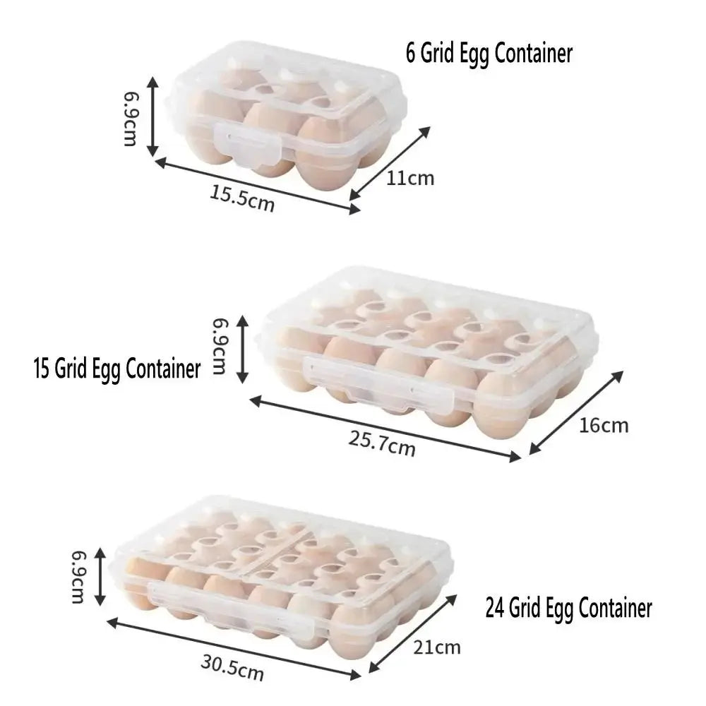 Stackable Egg Holder with Lid | Transparent Plastic Egg Organizer