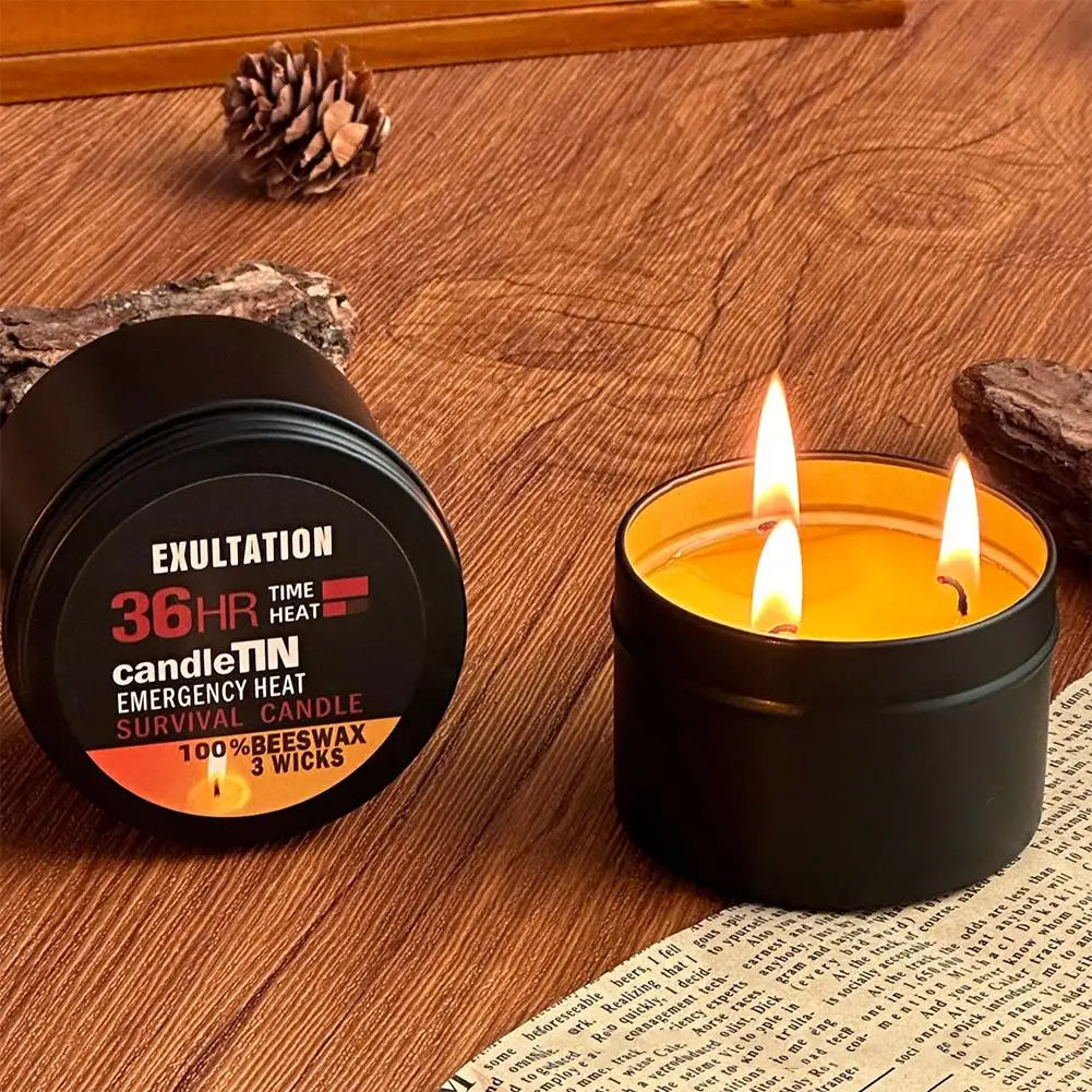 36-Hour Emergency Survival Candle | 3-Wick Soy Wax | 1–3 Pack Emergency Survival Candle Peaceful Pleasures Health and Wellness