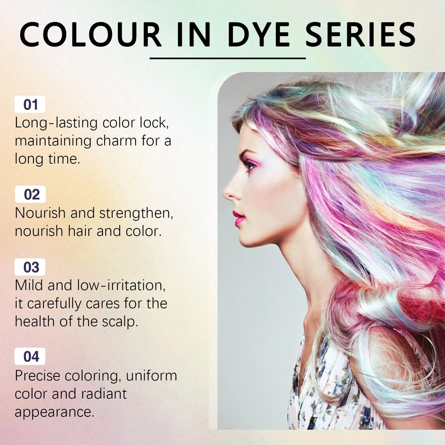 HOEGOA Temporary Hair Dye Set – 5 Vibrant Colors, Plant-Based