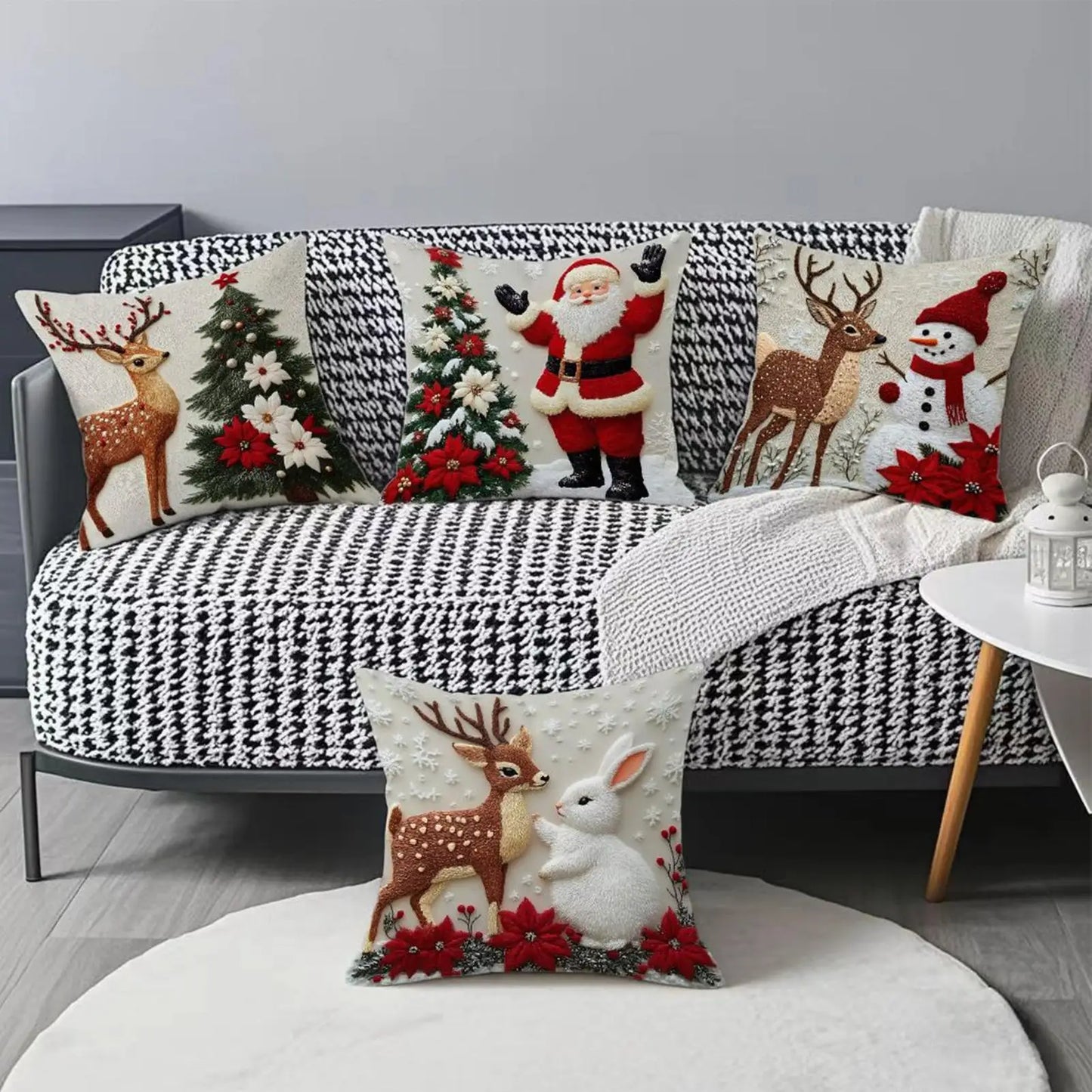 4-Pack Christmas Pillow Covers 17.7" | Festive Holiday Décor