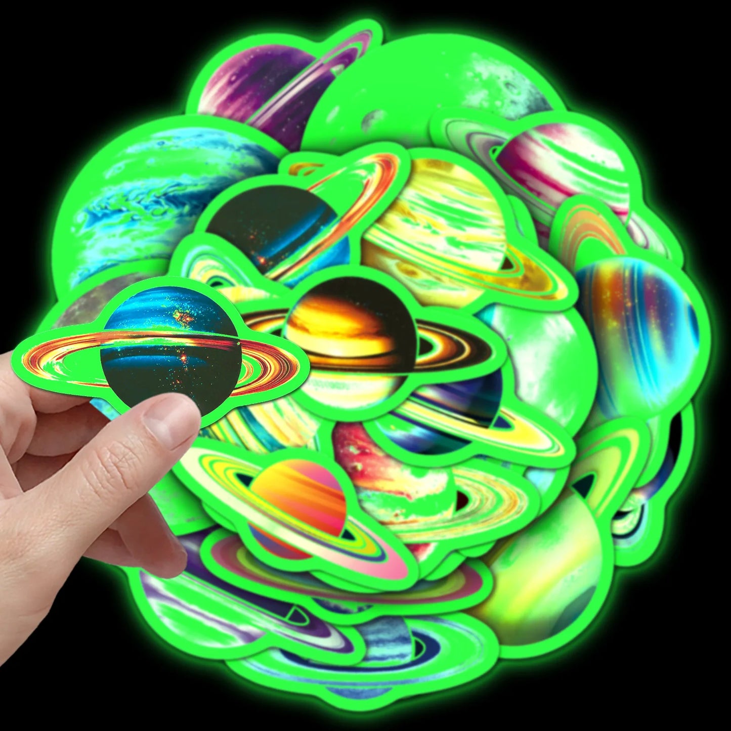 Bview Art Glow-in-the-dark Planet Stickers Luminous Decals Phone