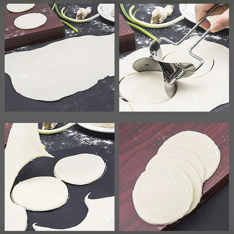 Practical Kitchen Household Circular Cutting Pressed Dumpling Skin Dumpling Skin Cutting Tool Stainless Steel Mold Cooking Tools Peaceful Pleasures Health and Wellness