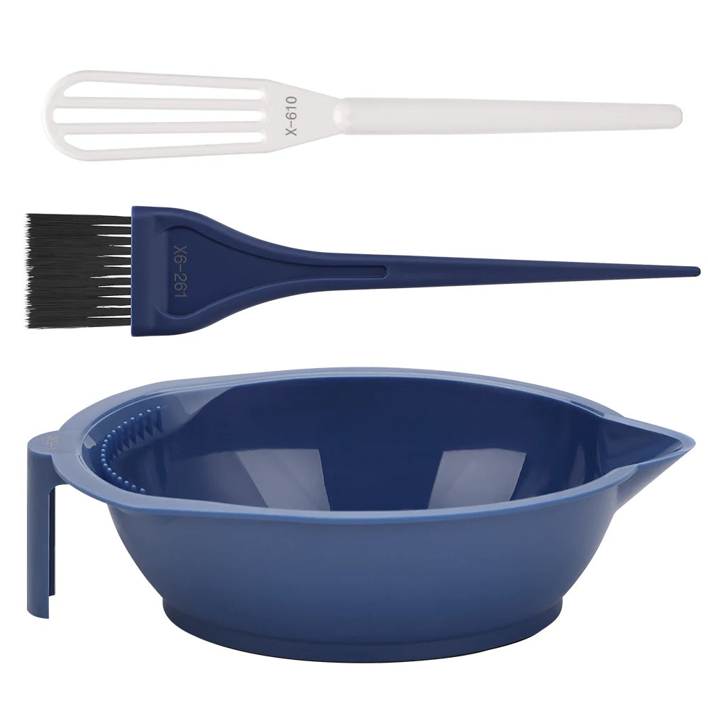 Salon Hair Dyeing Set Multi-Color Mixing Bowl Comb Brush Accessories for Barbershop Hair Coloring Tools 3Pcs Set High-Qualit Peaceful Pleasures Health and Wellness A