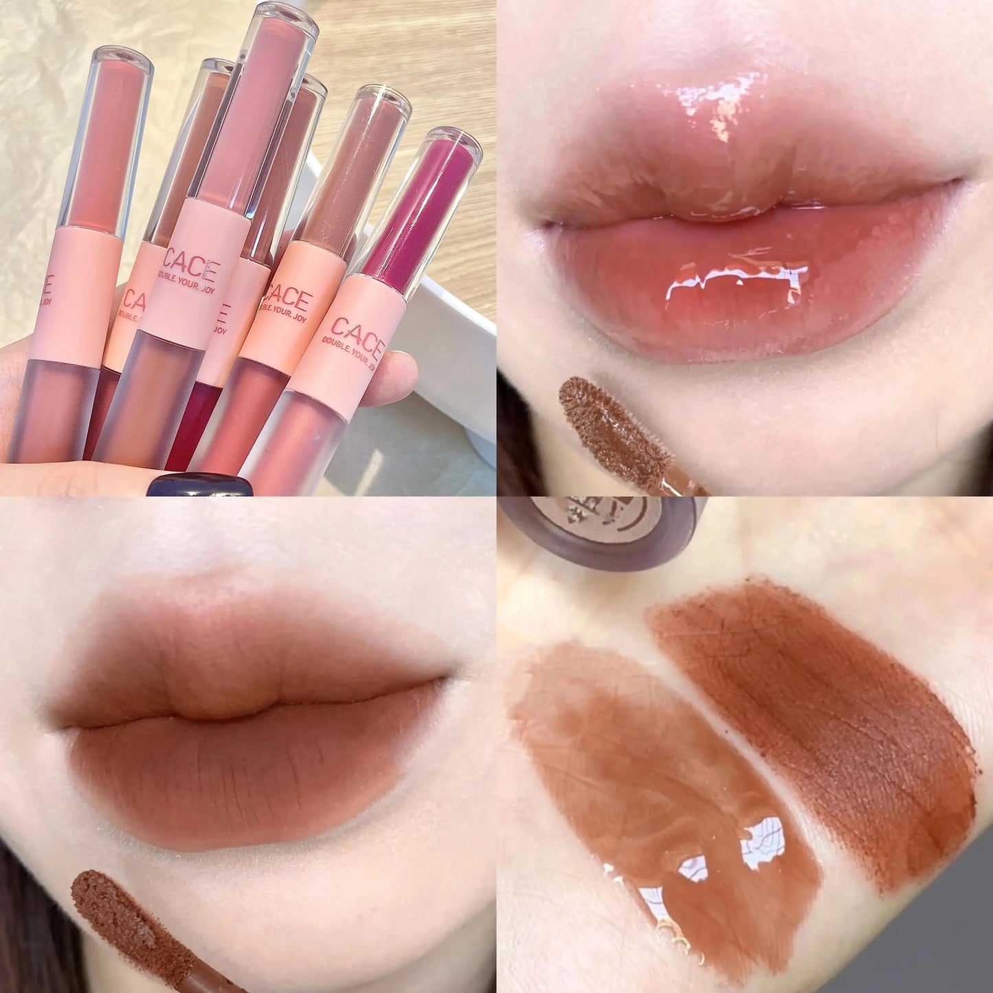 CACE Double Head Lip Gloss & Matte Lip Glaze | Waterproof