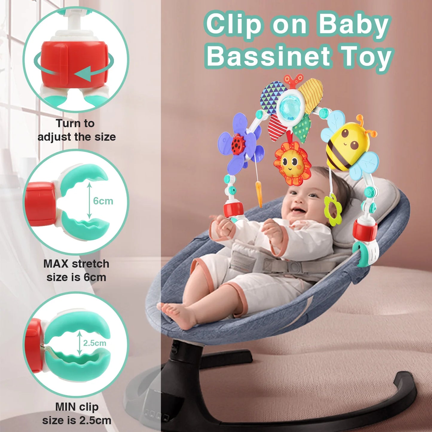 Baby Stroller Arch Toys Bouncer Toy Pram Activity Fine Motor Skills