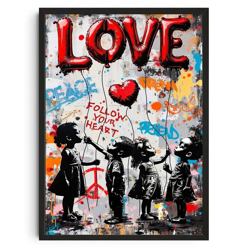 Banksy Graffiti Canvas Wall Art Print | Unframed Home Decor