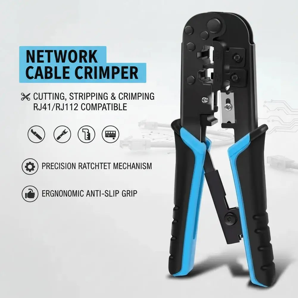 Multifunctional RJ45 Crimping Tool Wire Stripper Cutter Crimper Ethernet Network LAN Cable Cutter Stripper Plier Tool for 8P6P Peaceful Pleasures Health and Wellness