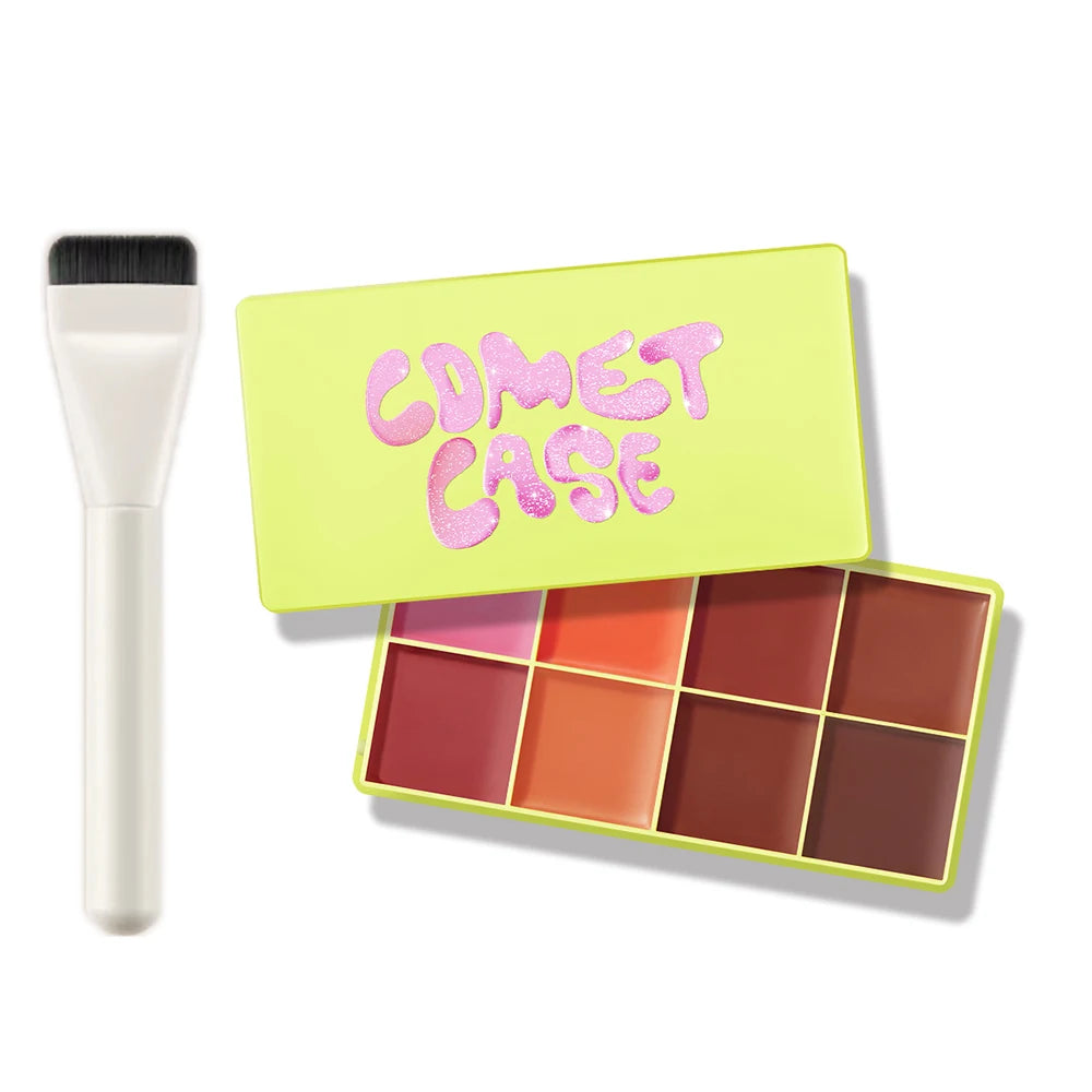 Curve Case Cream Eyebrow Cream Blush Highlighter Palette Matte Shimmer Finishes Shadow Tones Long-Lasting Cosmetics Peaceful Pleasures Health and Wellness 4Blush and brush