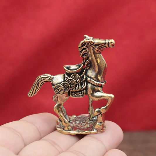 Bronze Horse Desktop Decoration Living Room Tea Table Sculpture Metal Craft Home Decorations Chinese Zodiac Horse Statue муравьи Peaceful Pleasures Health and Wellness