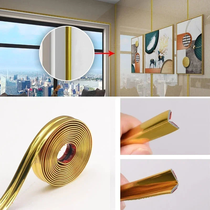 Peel & Stick Mirror Wall Trim Strips | Corner Molding Decor