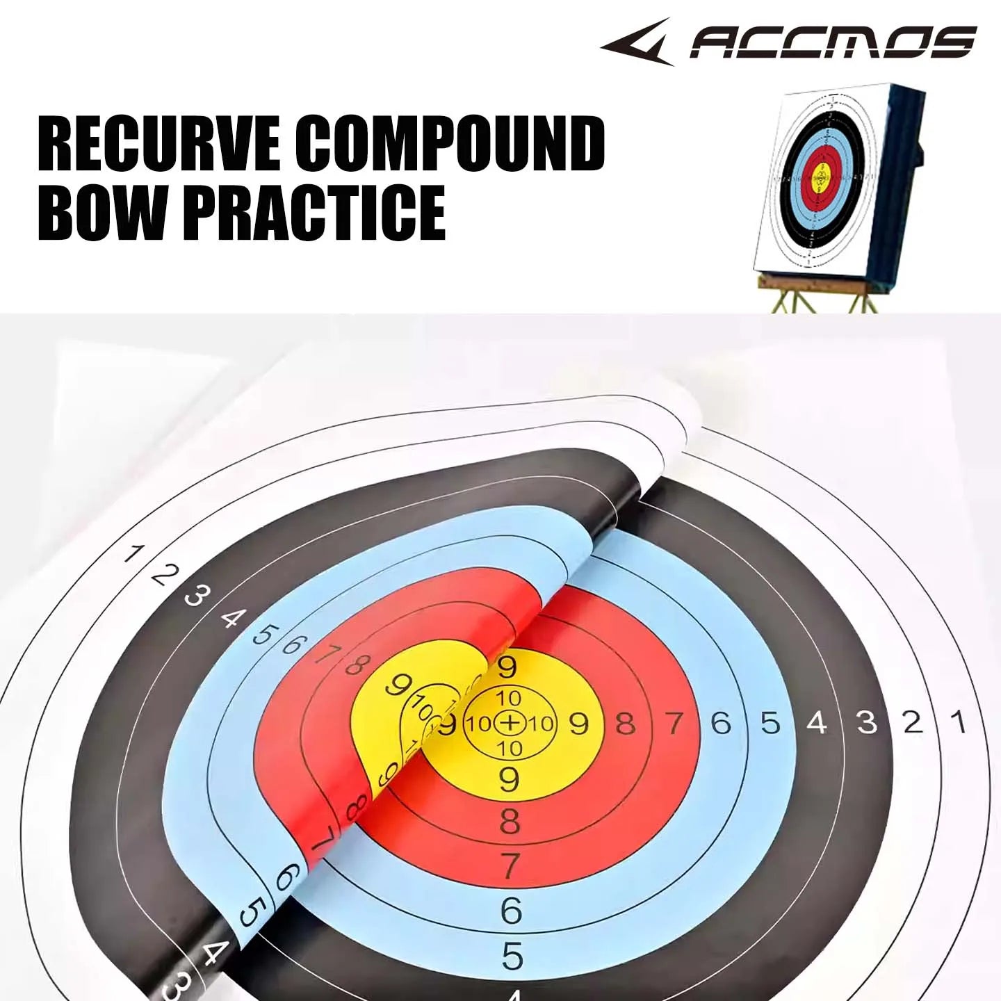 10 20 Archery Targets Paper Arrow Bow Practice Training Sports Darts