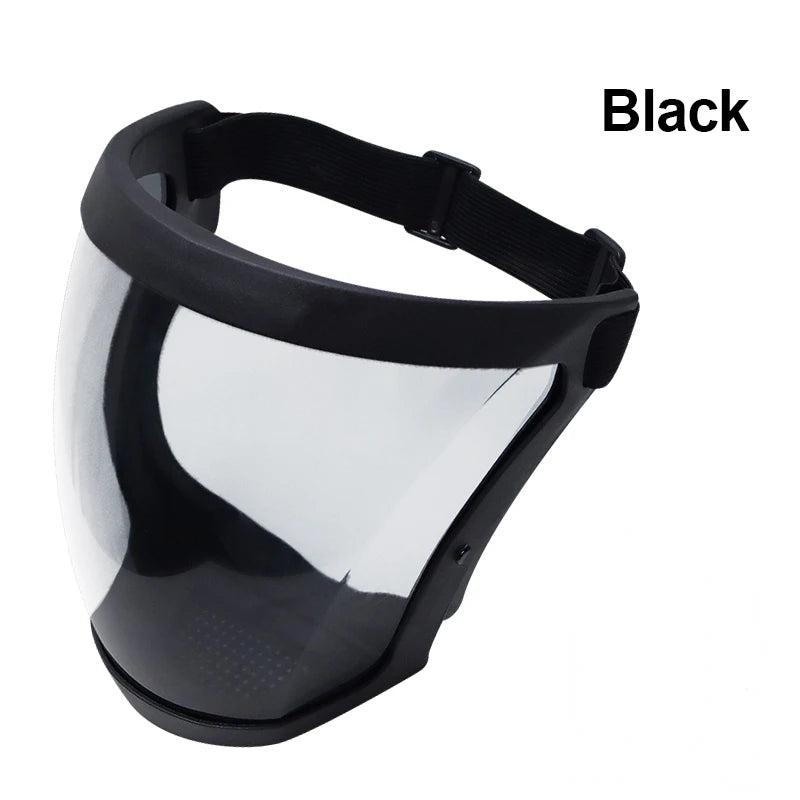 Work Protection Mask Full Face Shield Reusable Home Kitchen Splash Protection Mask Anti-fog Windproof Dustproof Mask With Filter Peaceful Pleasures Health and Wellness black and white
