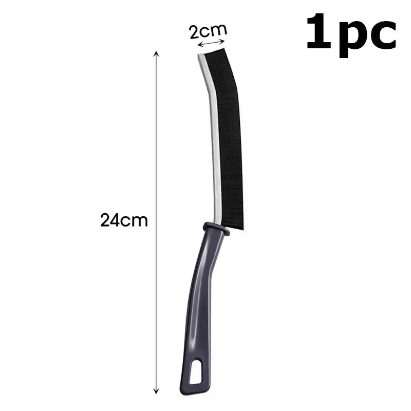 Multifunctional Hard-Bristled Crevice Cleaning Brush Grout Cleaner Scrub Brush Deep Tile Joints Crevice Gap Cleaning Brush Tools Peaceful Pleasures Health and Wellness Black- 1PC
