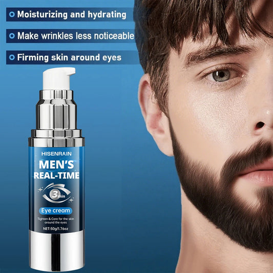 HISENRAIN Men's 3-Second Anti-Aging Eye Cream, Vacuum Pressed Airless Pump Bottle, Dark Circles & Wrinkles Treatment. Peaceful Pleasures Health and Wellness