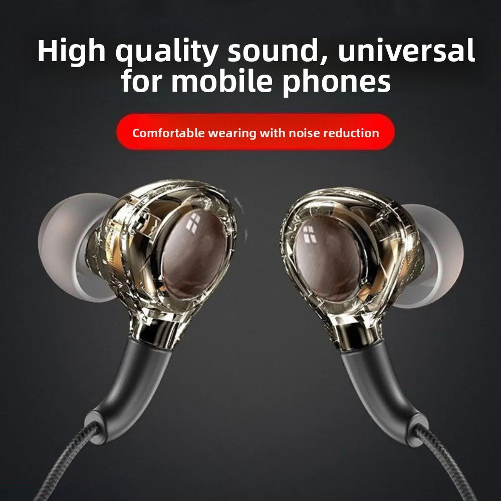 Wired Earphones 3.5mm & Type-C Heavy Bass In-Ear Headset + Mic