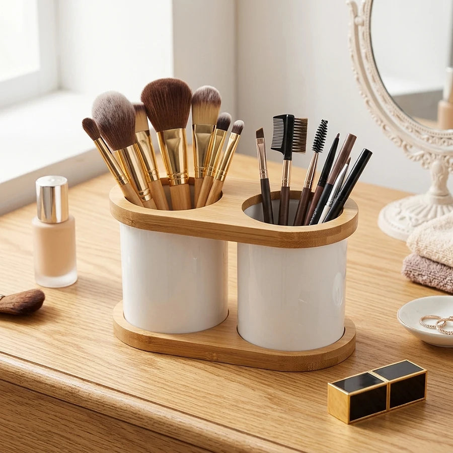Silverware & Utensil Organizer Box – Cutlery Flatware Holder for Spoons, Knives, Forks & Makeup Brushes
