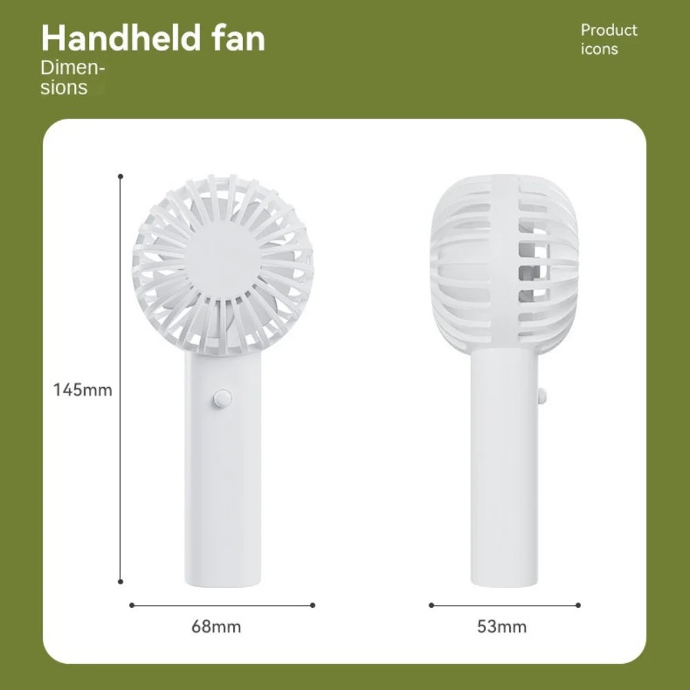 Protable Mini Portable FansHandheld USB Rechargeable Quiet Handheld Fan Lightweight Adjustable Cute Small Fan For Office Outdoor Peaceful Pleasures Health and Wellness