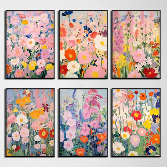 Wildflowers Cottagecore Canvas Wall Art | Spring Floral Print Floral Canvas Print Peaceful Pleasures Health and Wellness