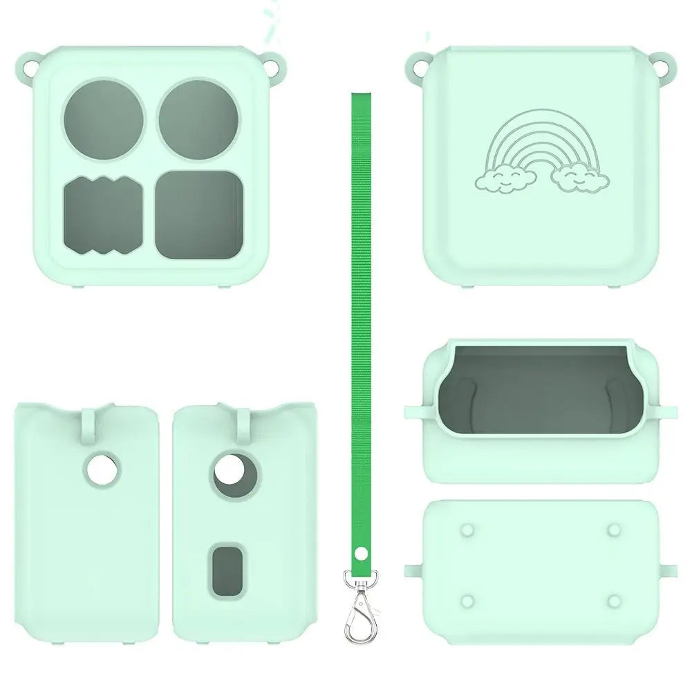 Silicone Protective Case for Yoto Mini Audio Player With Lanyard Card Slot Dustproof Shockproof Portable Storage Accessories Peaceful Pleasures Health and Wellness Green