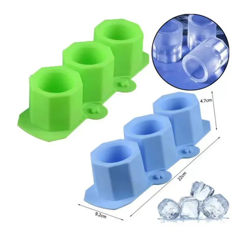3-hole Silicone Ice Tray Mold Wine Glasses Creative Cactus Flower Pot