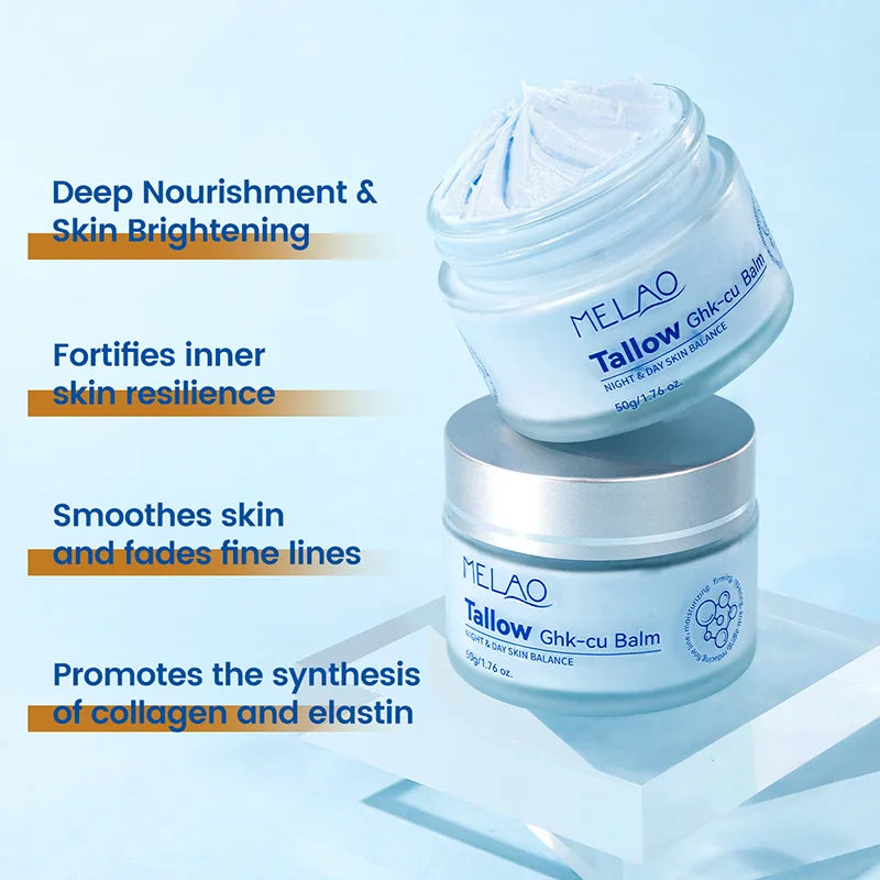 Ghk-cu Blue Copper Peptide Face Cream Beef Tallow Moisturizing Repair Cream Refreshing And Deeply Hydrating Daily Skincare Peaceful Pleasures Health and Wellness