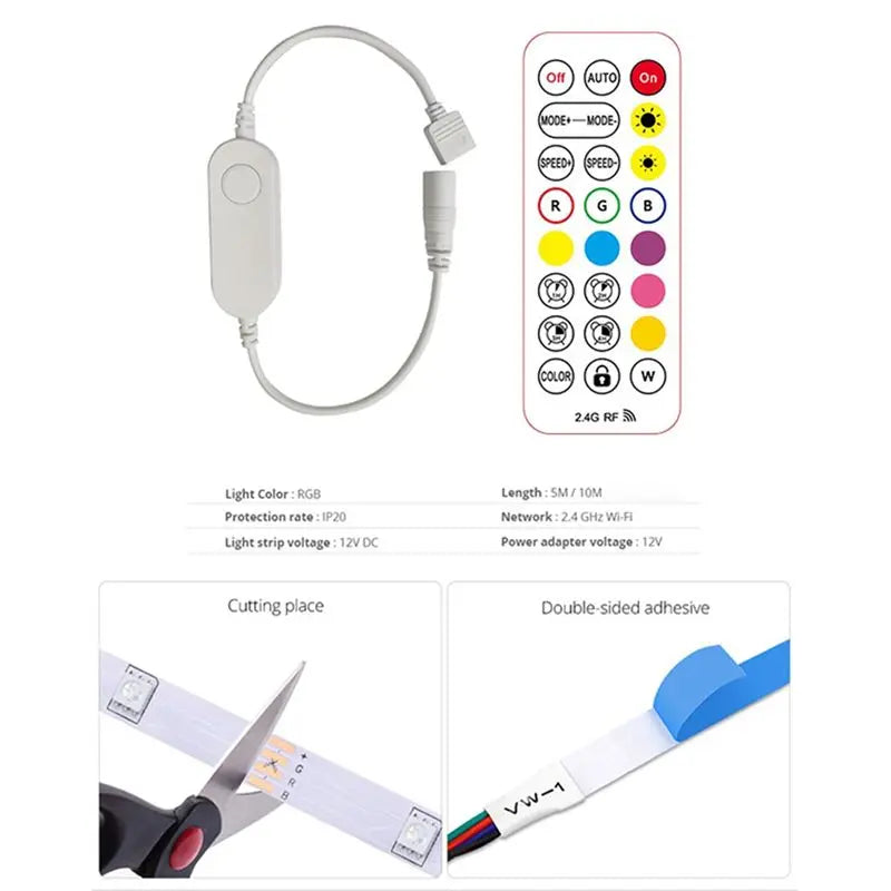 A36T-Homekit RGB Smart LED Light Strip Controller For Homekit 12V Voice Control With 2.4G Remote Control Peaceful Pleasures Health and Wellness