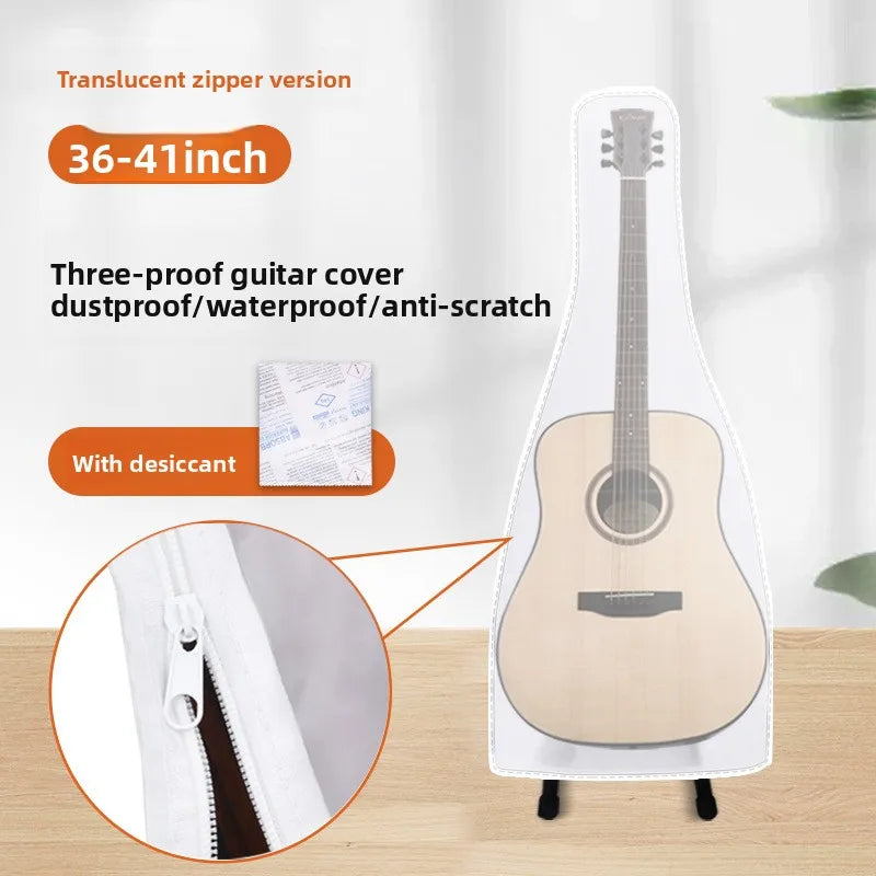 36-41 Inches Dustproof Frosted Guitarcover Transparent Waterproof
