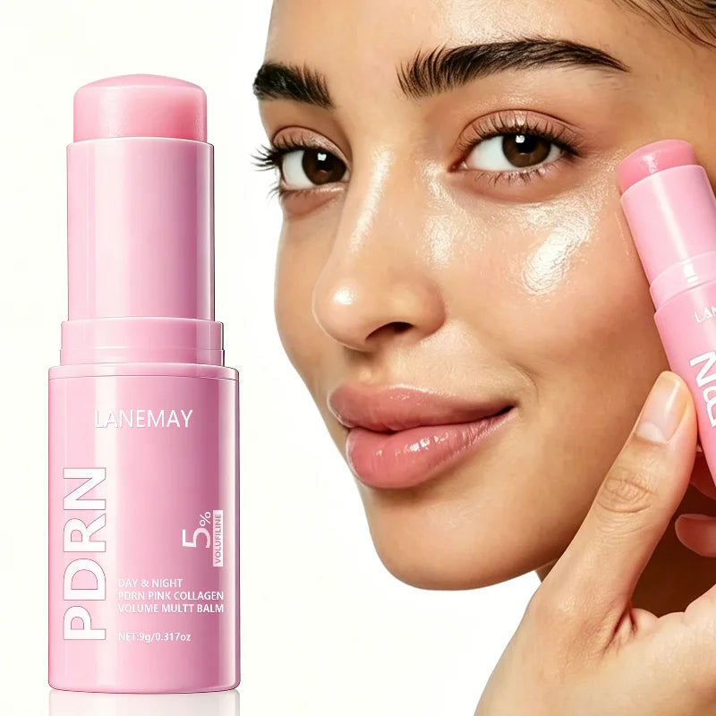 PDRN Pink Collagen Multi Balm Stick 9g Plumping Skin Care Stick Moisturizing Face Balm For Nourishing Dry Skin Essence Stick Peaceful Pleasures Health and Wellness