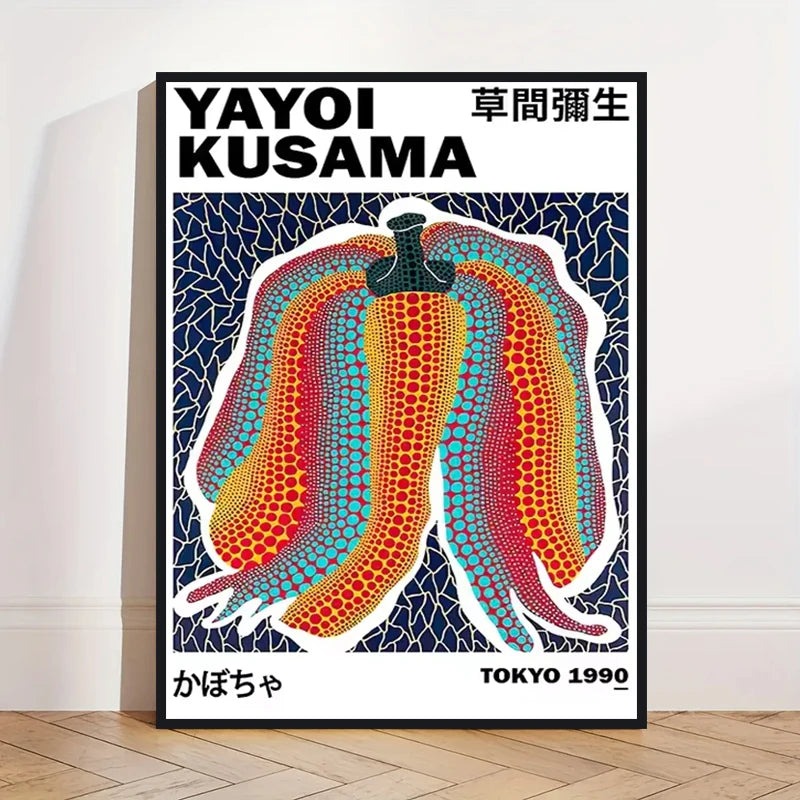 Yayoi Kusama Abstract Pumpkin Canvas Wall Art Print | Unframed