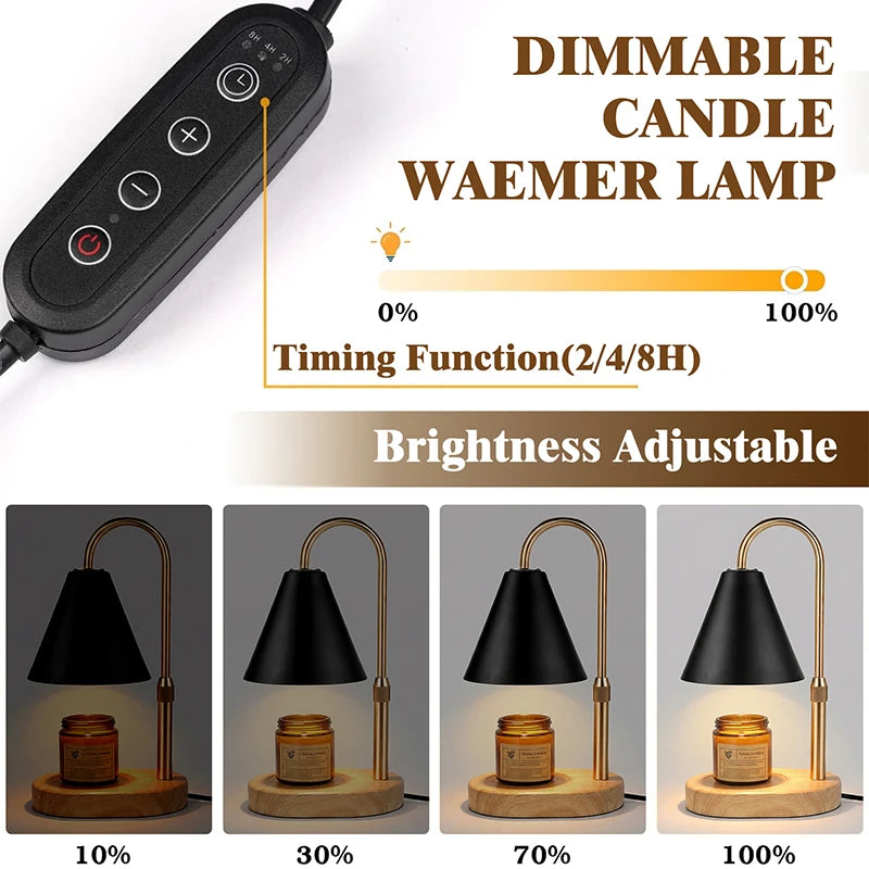 RUNTOIN Candle Warmer Lamp | Timer, Dimmer & Ironwork Shade