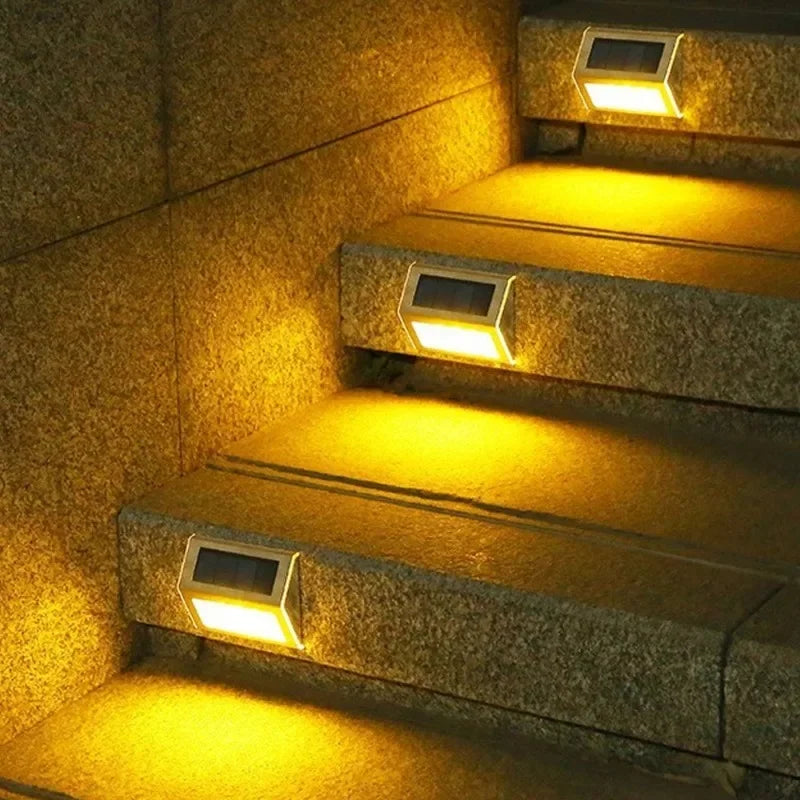 Solar Stainless Steel Step Lights – Waterproof LED Garden Wall
