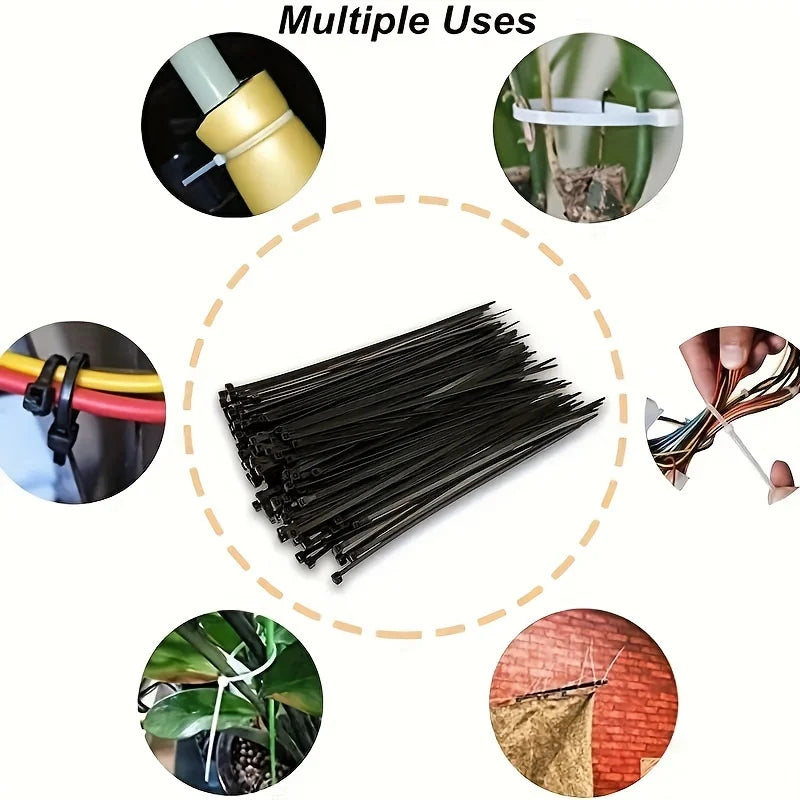 Nylon plastic zip ties, buckles, strong cable ties, ropes, wire ties, fasteners, self-locking type Peaceful Pleasures Health and Wellness