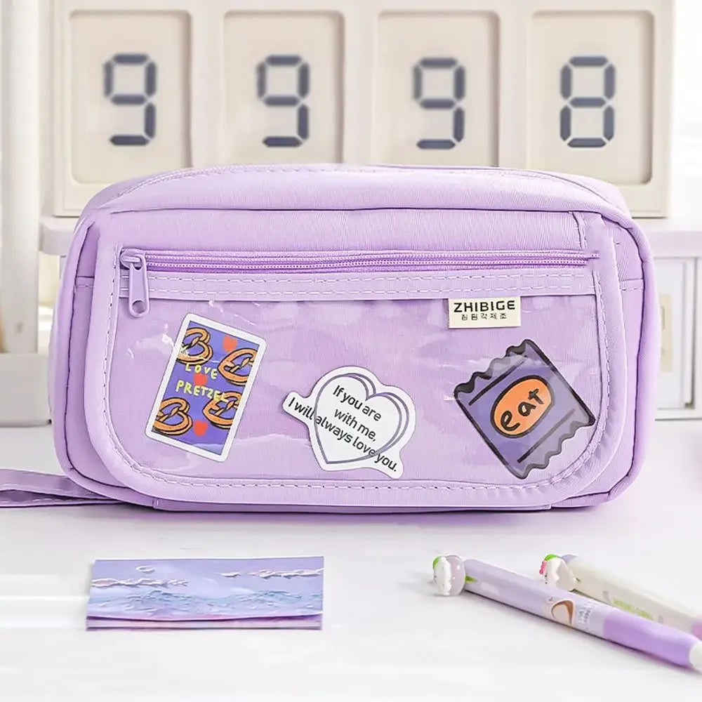 Large Capacity Pencil Bags for Schoolgirls - High-Value Stationery Bag, Multifunctional Pencil Bag, Ideal for School Supplies Peaceful Pleasures Health and Wellness
