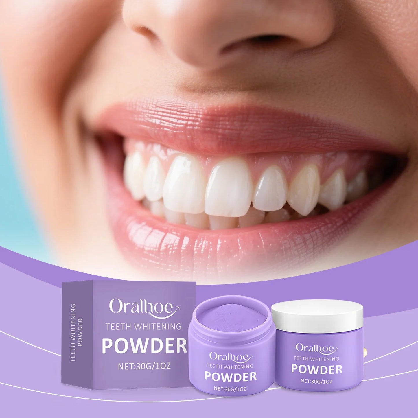 Oralhoe Purple Tooth Powder | Whitening, Stain & Odor Removal