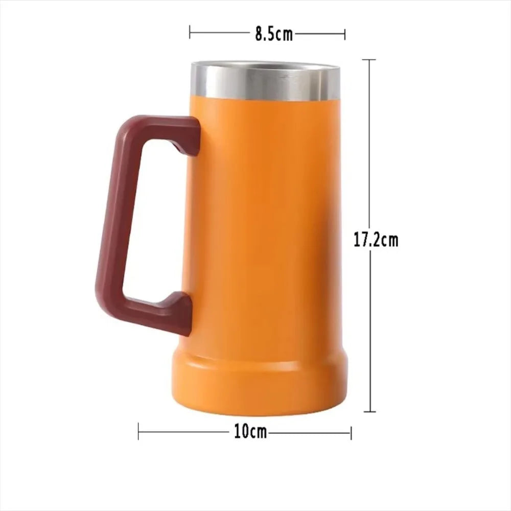 710ml Insulated Stainless Steel Thermal Mug with Handle