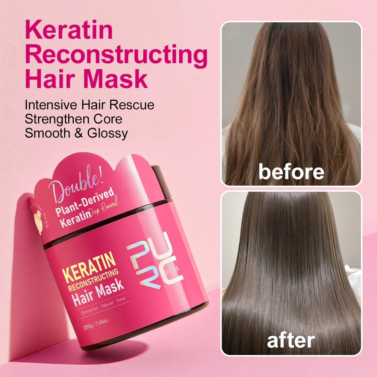 PURC Keratin Hair Mask – Smoothing & Softening Treatment 200g
