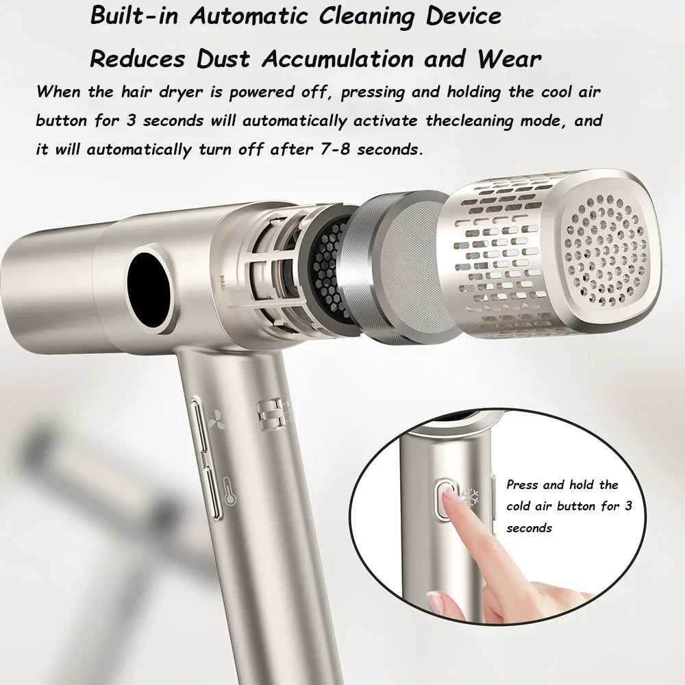 URGGU S2 High-Speed Hair Dryer LCD 110000RPM Brushless Motor