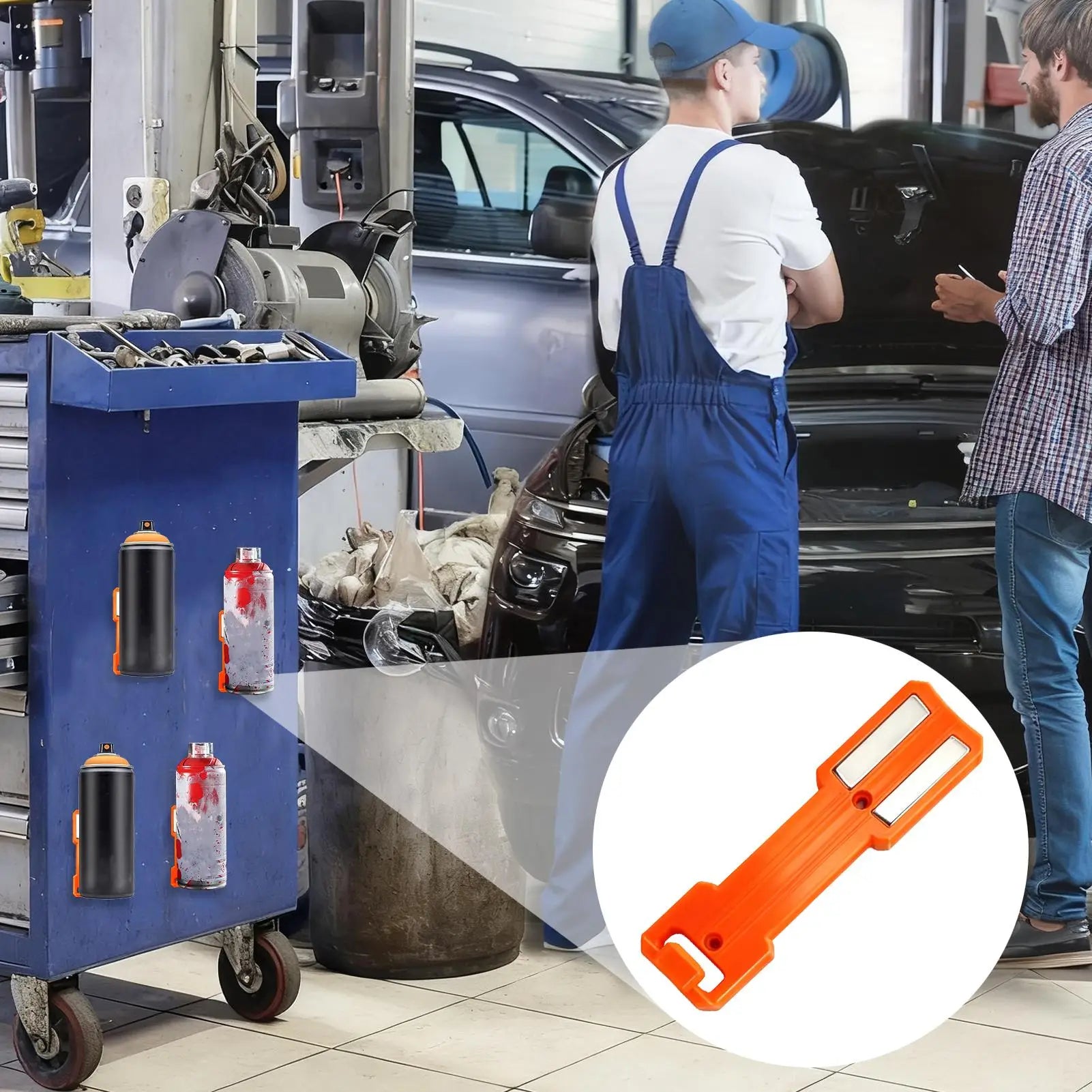 Magnetic Spray Can Holder Bottle Organizer Wall Mount Spray Paint Rack for Garage Tool Case Workplace Workshop Basement Peaceful Pleasures Health and Wellness