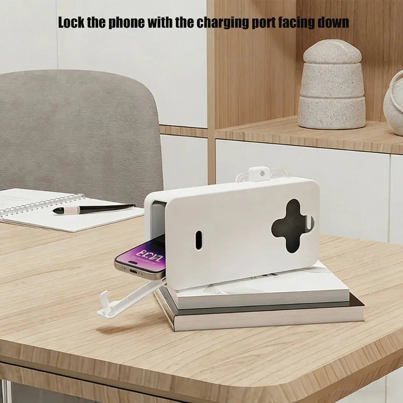 Lockable Phone Lock Box Alarm Clock | LED Timer Storage