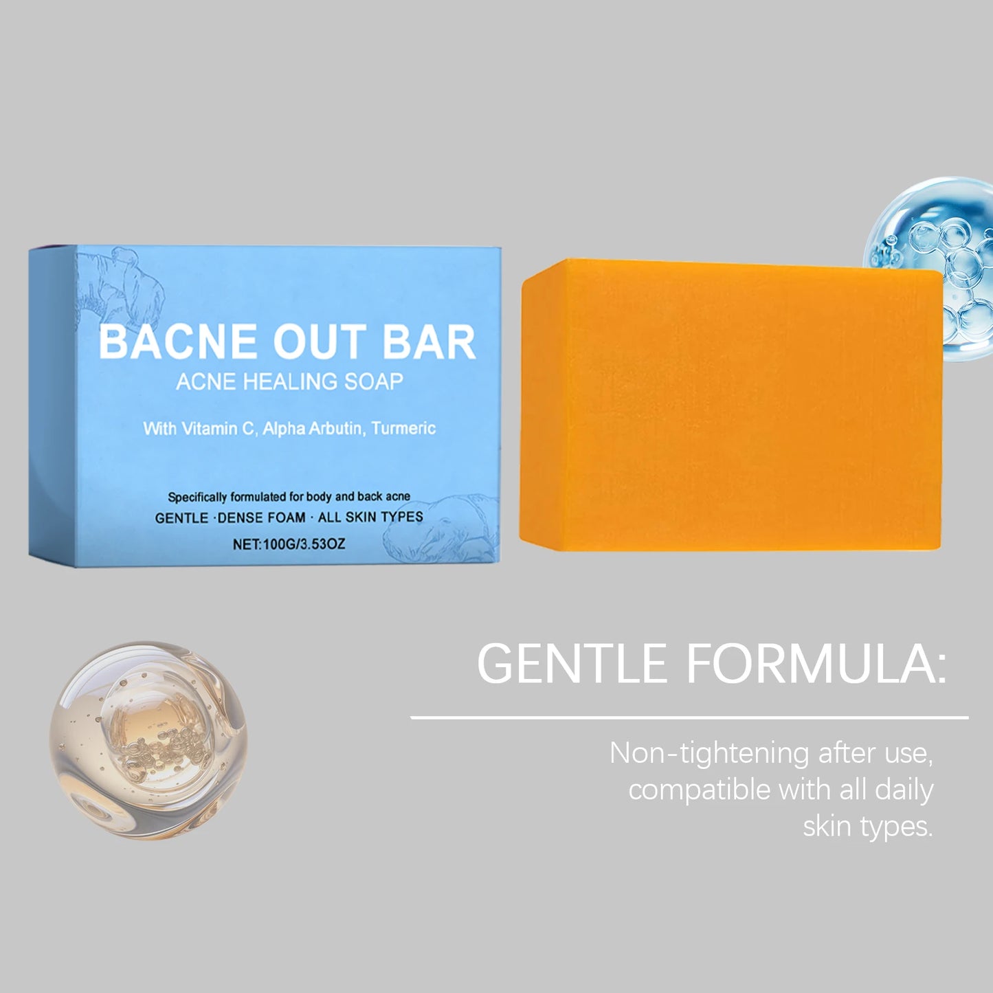 Natural Turmeric Soap Bar for Acne with Vitamin C Alphaarbutin,Acne Treatment Bar Soap Exfoliating Cleanser for Body Face Care Peaceful Pleasures Health and Wellness