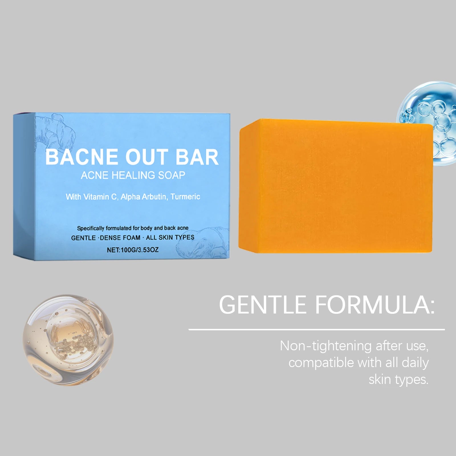 Natural Turmeric Soap Bar for Acne with Vitamin C Alphaarbutin,Acne Treatment Bar Soap Exfoliating Cleanser for Body Face Care Peaceful Pleasures Health and Wellness