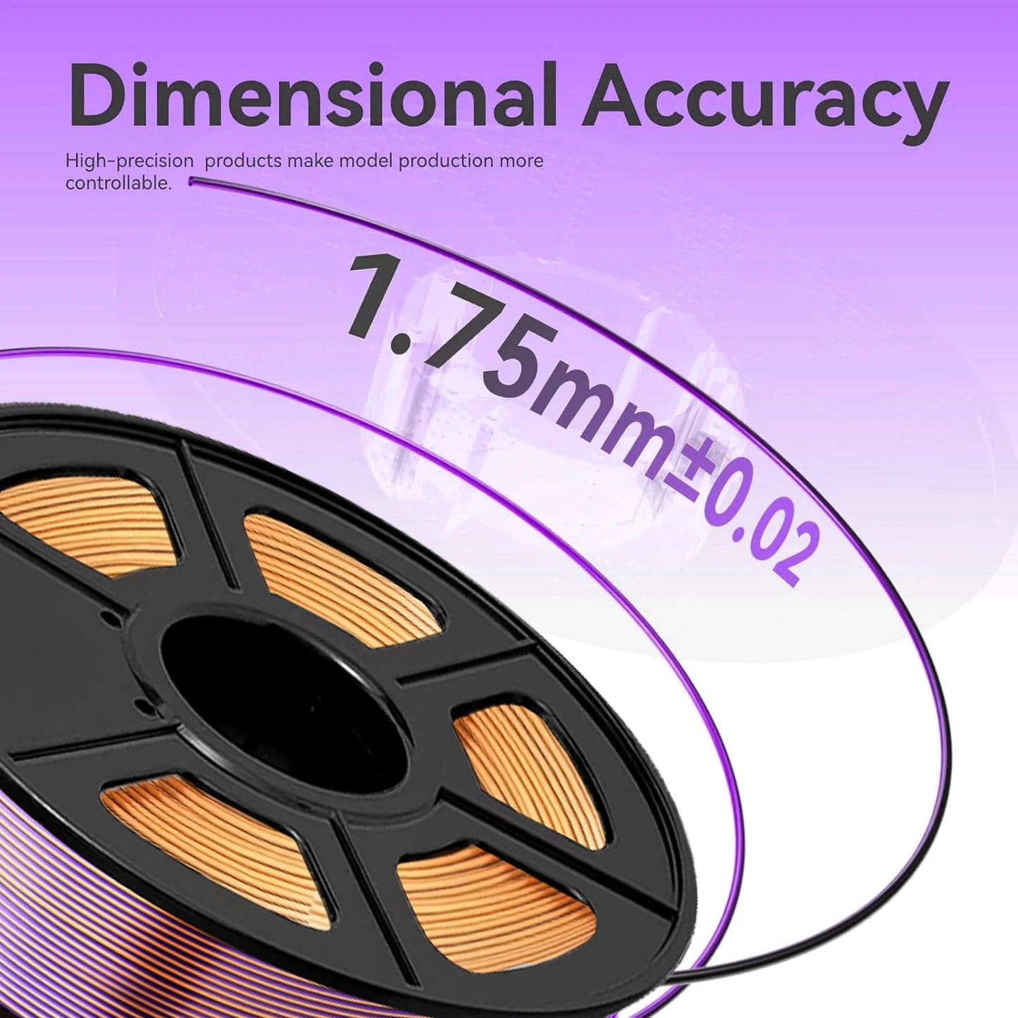 Dual Color Silk PLA Filament 1.75mm Gold Purple 250g