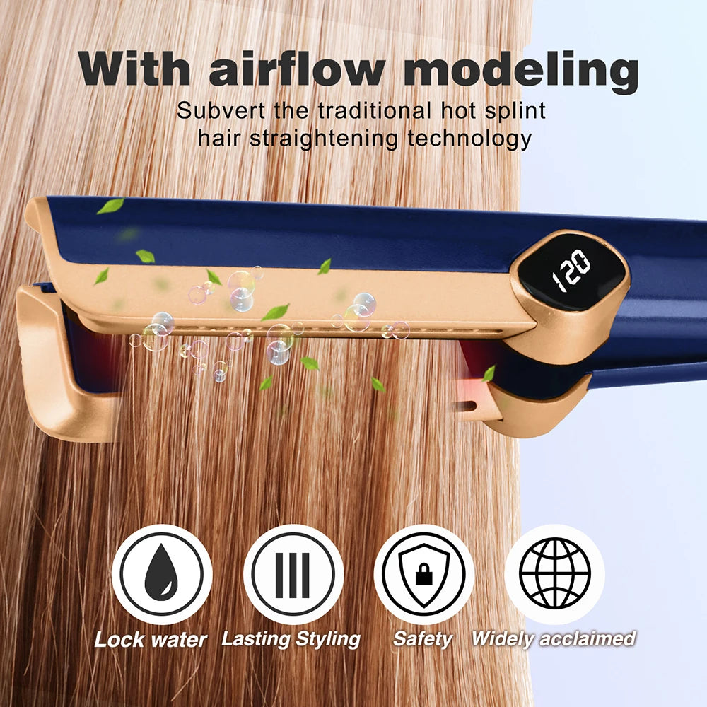2 in 1 Professional Hair Straightener Hair Dryer Wet & Dry Air Styling Flat Iron Negative Ion Iron Hair Straightener 220V Peaceful Pleasures Health and Wellness