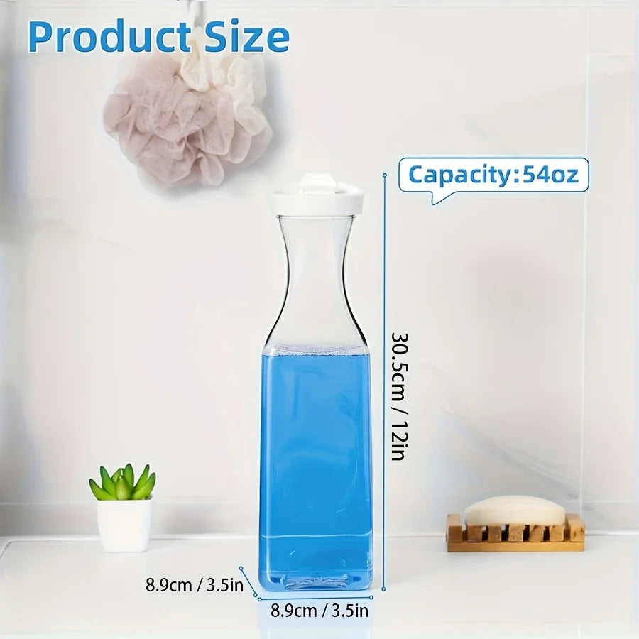 54oz Liquid Laundry Detergent Dispenser – 2 or 3 Pack Plastic Container for Detergent & Fabric Softener