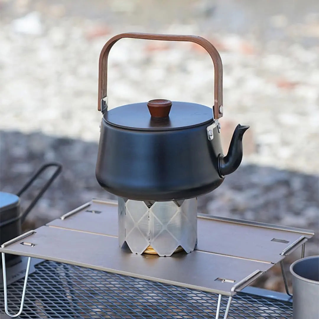 camp stove windscreen 2 Piece Ultralight Folding Stainless Steel windscreen alcohol stove stand for Outdoor Camping Hiking ﻿ Peaceful Pleasures Health and Wellness