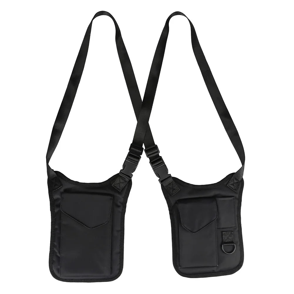 Anti-Thief Underarm Double Shoulder Wallet Bag Hidden Holster Belt Security Concealed Pack Backpack For Man/Male Peaceful Pleasures Health and Wellness black A
