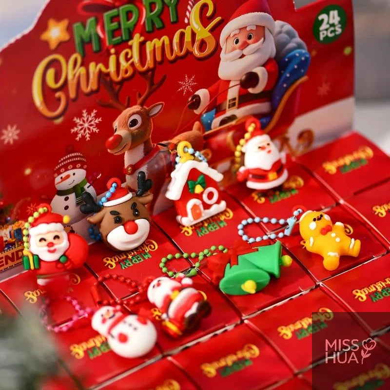 24-Piece Christmas Keychain Gift Box Set | Party Favors