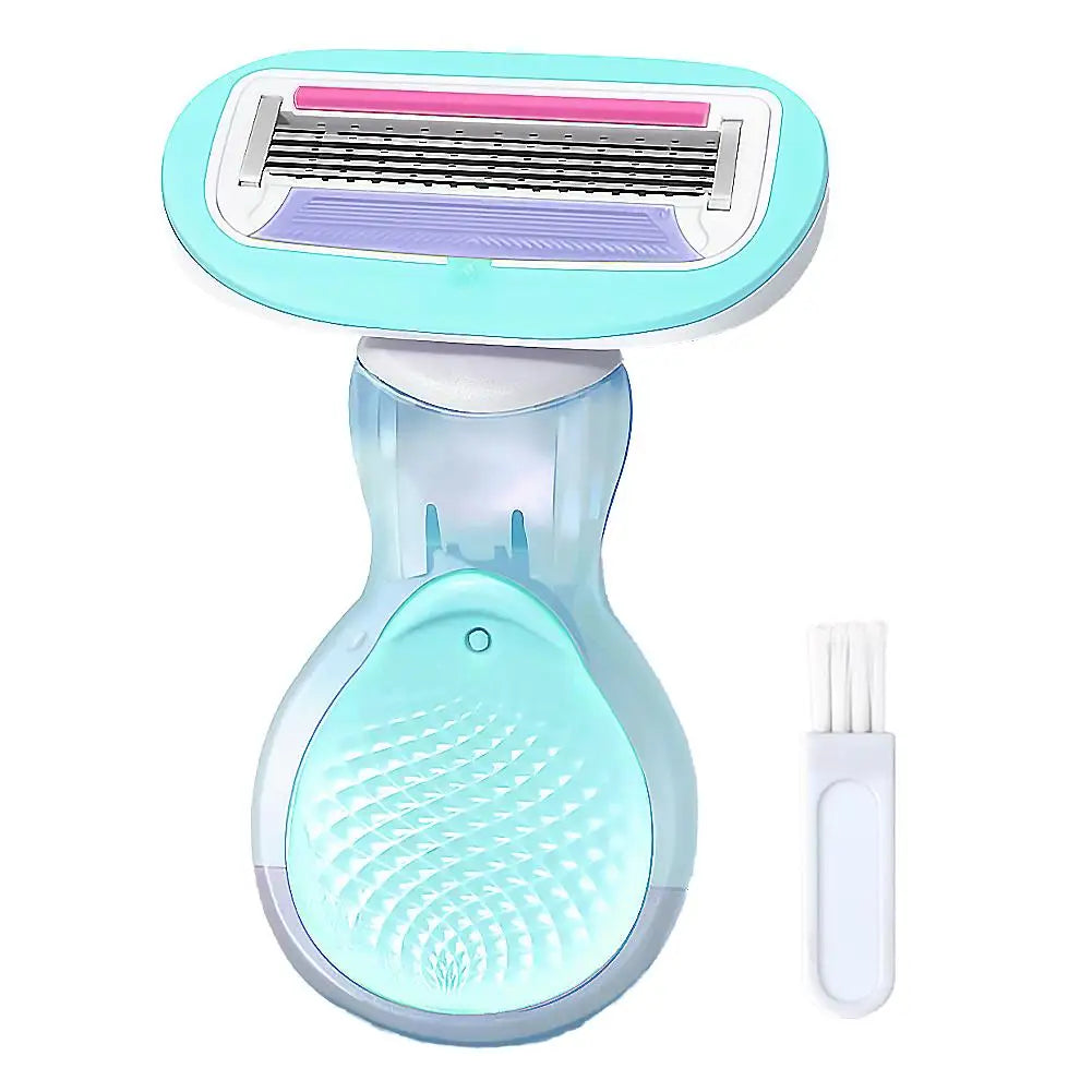 Portable Women Razor for Travel Face Leg Bikini Body Hair Shaving With Protective Net Blade Lady Manual Shaver Set Peaceful Pleasures Health and Wellness green